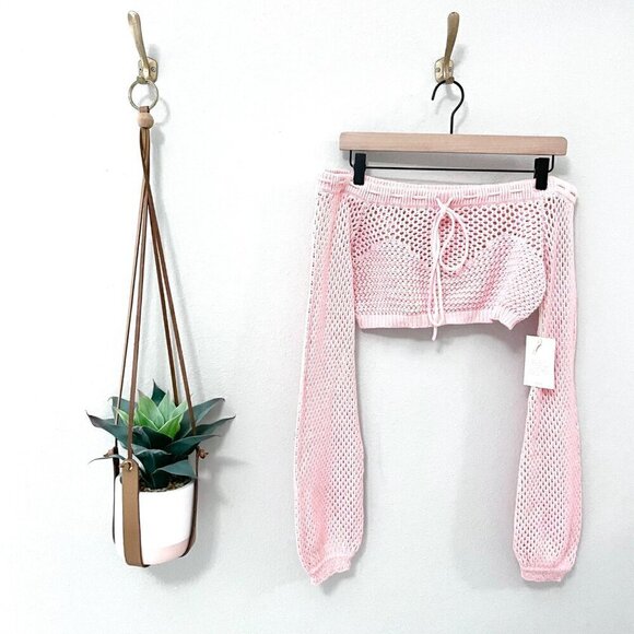 NWT REVOLVE Tularosa Andy Off Shoulder Sweater Pink Long Sleeve Size M - Picture 3 of 8